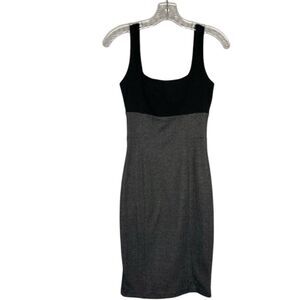 Aqua Black White Chevron Sleeveless Bodycon Career Casual Dress Made in USA M